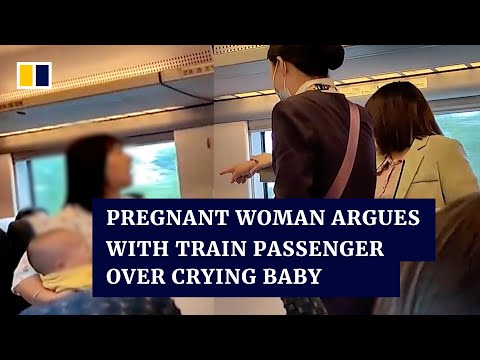 Pregnant woman argues with train passenger over crying baby