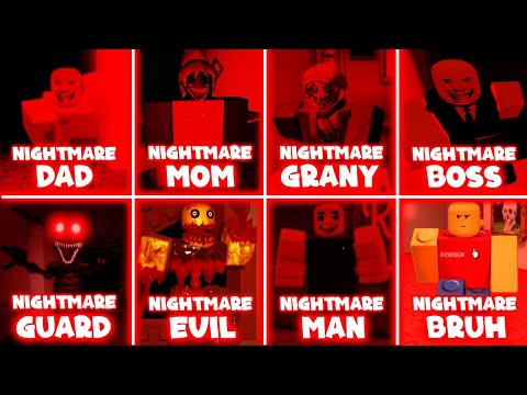 NIGHTMARE - Weird Strict Dad vs Mom vs Grandma vs Boss vs Guard vs Brother vs Massacre JUMPSCARE