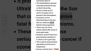 10 lines on Ozone day for UP, HS students|World ozone day speech|essay|