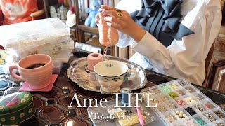 vlog | Daily life of knitting and shopping 👛🌼 | Vintage tableware | Easy crochet