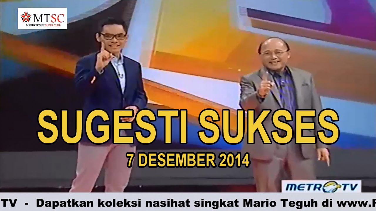 Mario Teguh Sugesti Sukses YouTube