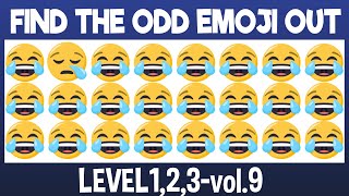 Find THE ODD EMOJI OUT Level 1,2,3 vol 9|Find The Difference Emoji|Emoji Challenge|Puzzle for brain