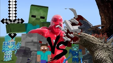 GODZILLA and RODAN vs ZOMBIE TITAN vs HEROBRINE, CHARGED KONG BATTLES and more! MCPE Mob Battles!