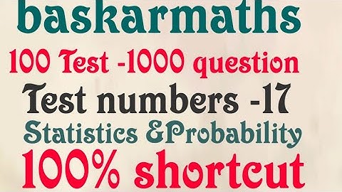 Day -17/Test -17 //Tnpsc Group 4 maths Target (25/25)//Statistics & probability //@baskarmaths