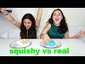 SQUISHY VS COMIDA REAL . Ultimate SQUISHY FOOD VS REAL FOOD CHALLENGE