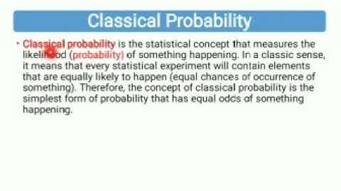 Probability (classical approach)