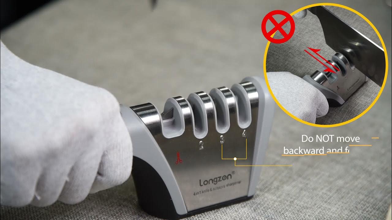  4-in-1 longzon [4 stage] Knife Sharpener with a Pair