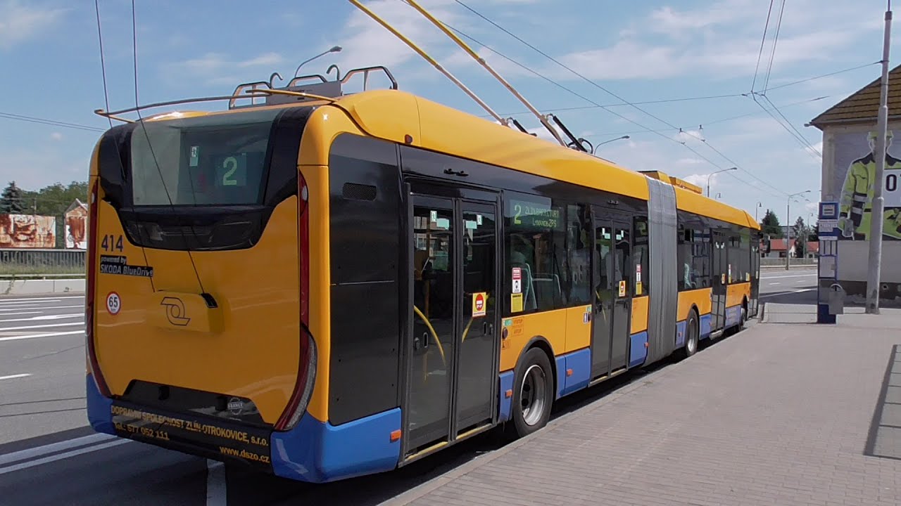 Trolejbus Škoda 35Tr ev.č.414 | 2: Otrokovice, žst. - Malenovice, křižovatka | DSZO | Zlín