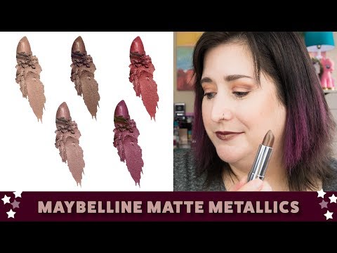 Video: Maybelline Color Sensational Matte Metallics leppestift Kobber Spark Review