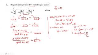 JEE ADVANCED 2011 trigonometry question