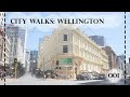 Walking in Wellington from Cuba Street to the Beehive (New Zealand)