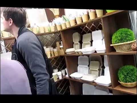Одноразовая биоралагаемая эко посуда - YouTube
