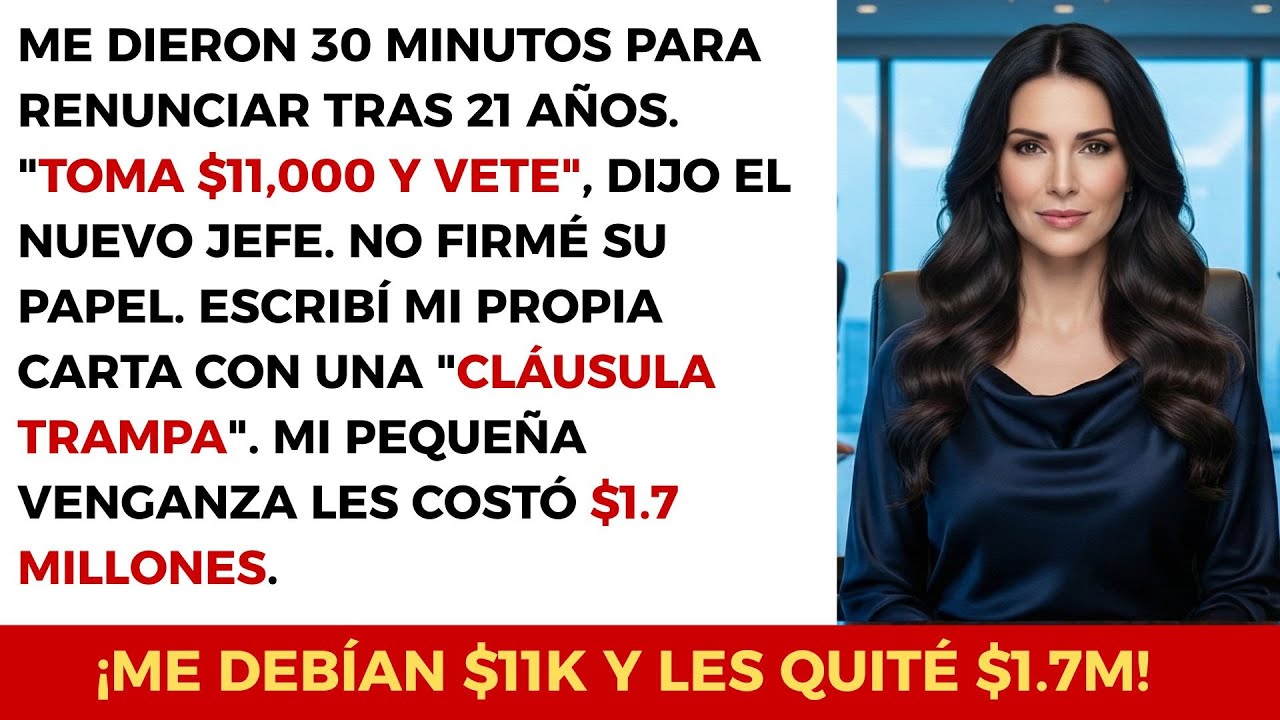 Me dieron 30 minutos para renunciar. Mi venganza les costó $1.7 Millones.