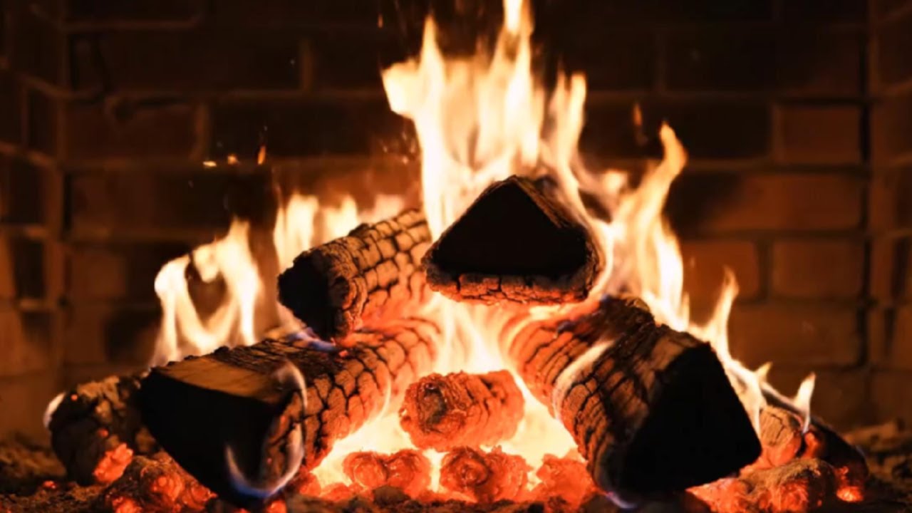 Winter Fireplace 4K with Crackling Logs and Relaxing Fire Sounds for Stress & Insomnia Relief