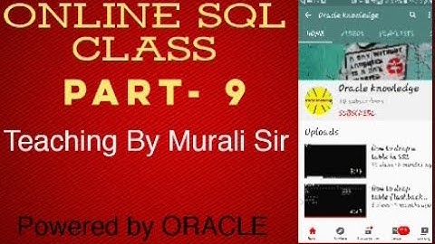 Oracle Online class Murali sir
