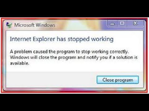 How to Fix "internet explorer has stopped working" Popup