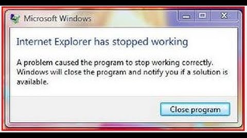 How to Fix "internet explorer has stopped working" Popup