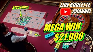 🔴LIVE ROULETTE | 💰 MEGA WIN 💲21.000 In Casino Las Vegas 🎰 $100 Chips Bets Exclusive ✅ 2024-03-22