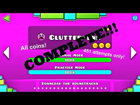Geometry Dash #3 - Clutterfunk 100% all coins - Mom Get the Camera!