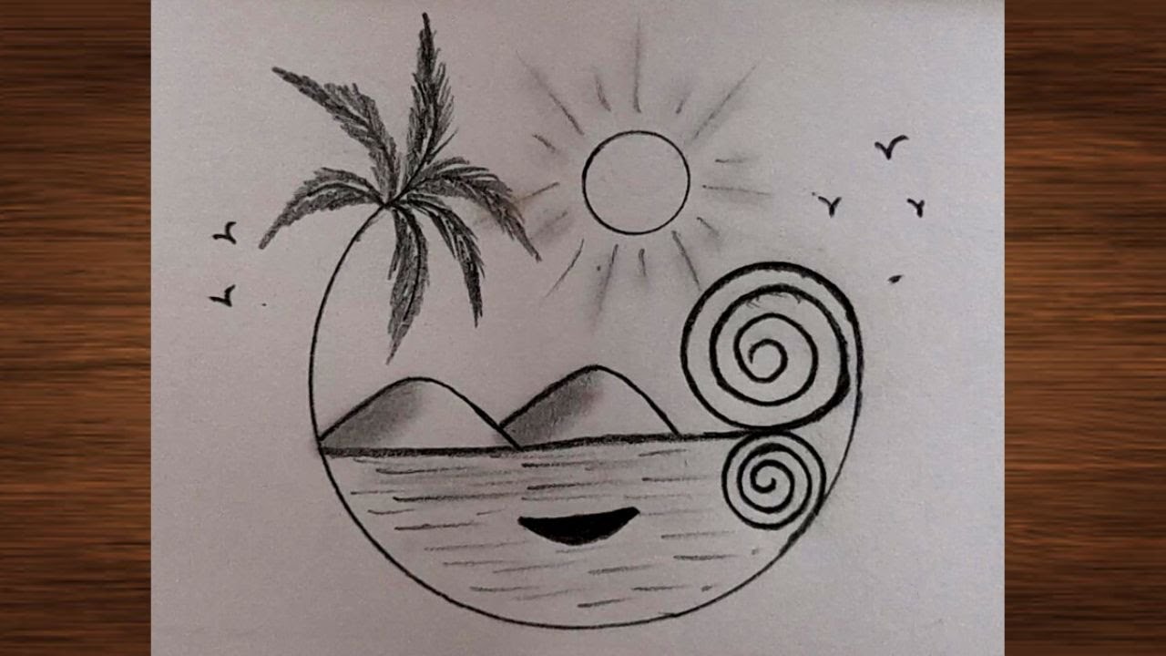 Easy Scenery drawing | Easy scenery drawing, Easy nature drawings, Scenery  drawing for kids