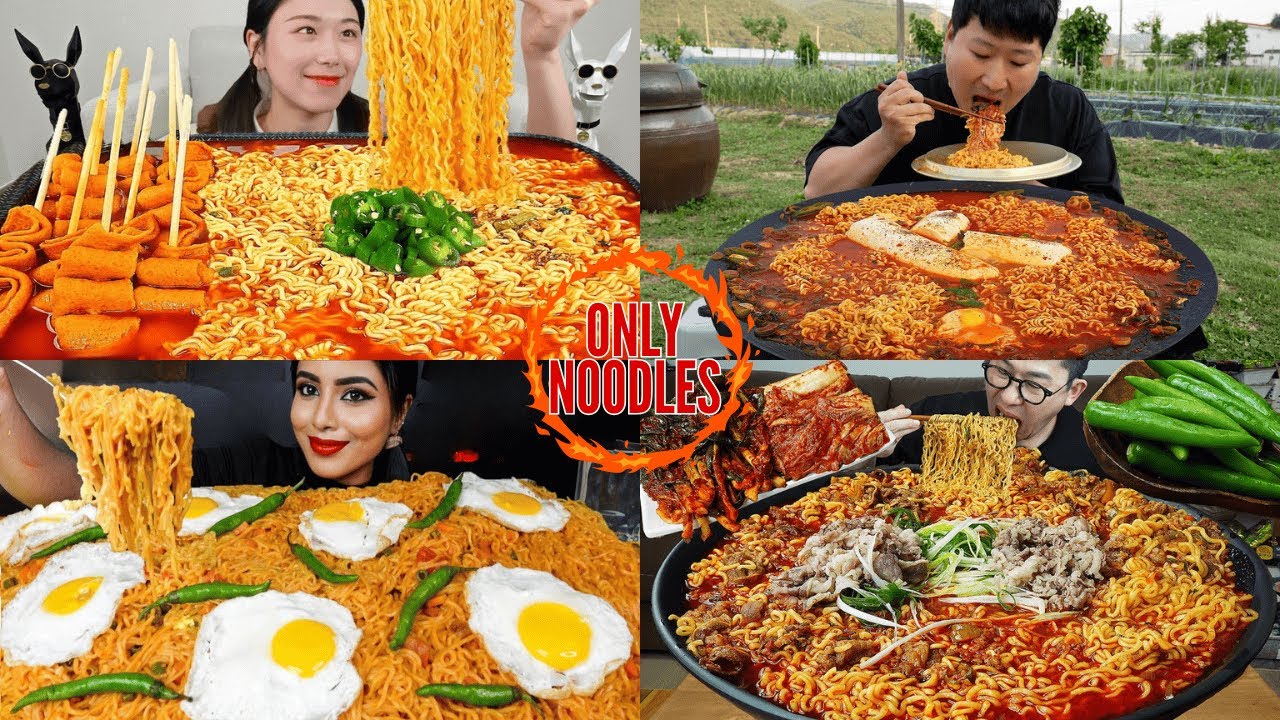 🔥 Spicy Noodles vs Mukbangers 😱 | ASMR Mukbang Noodle Compilation