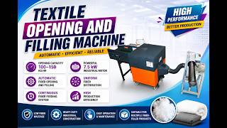 Textile Opening and Filling Machine |100–150 Kg/Hr |7.5 kW Polyester Fiber Opening & Filling Machine