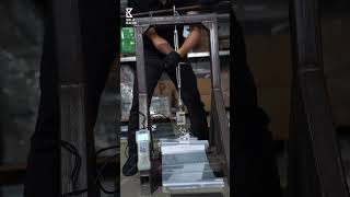 CKZ clamp pull test 1. Non-penetrating standing seam clamp.Roof sheet failed. Max pull force 1889N.