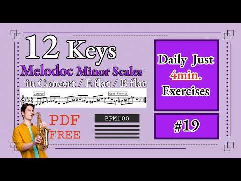 12 Keys Melodic Minor Scale Exercise #19 Diatonic Triads & Chromatic Up Down｜団長と一緒に練習しよう！
