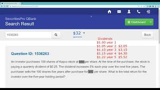 Series 65 Exam Prep and Series 66 Exam Prep - Total Return over the Holding Period
