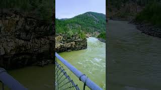 Kootenai Falls Supension Bridge 😍 #paisajes #hermosos #naturaleza #libby #montana #shortsviral