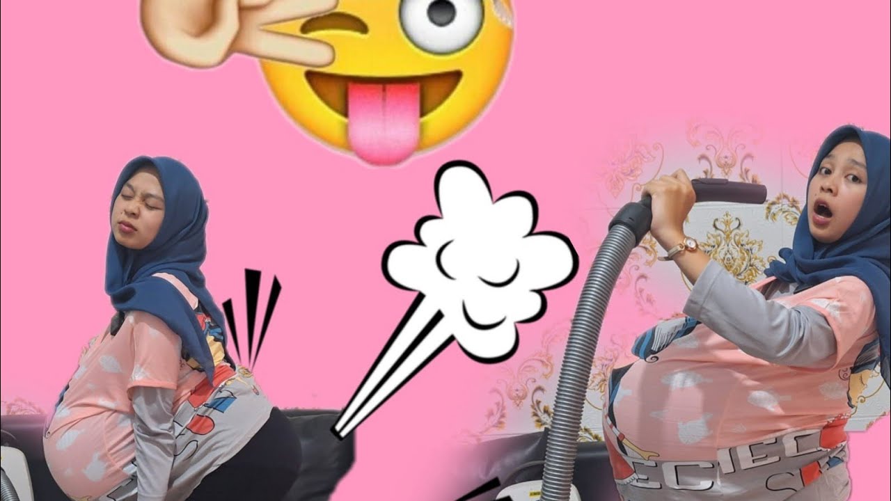 DRAMA KAGET ALYA MAIN VACUM CLEANER PERUT JADI HAMIL JUMBO