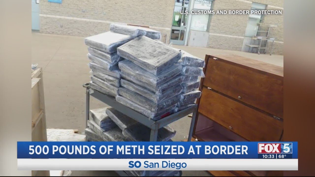 Over 500 pounds of meth found within wooden furniture cabinets - YouTube