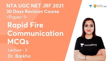 Rapid Fire Communication MCQs | Paper-1 | NTA UGC NET-JRF 2021 | Dr. Barkha