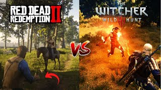 The Witcher 3 vs Red Dead Redemption 2 - Physics \& Details Comparison