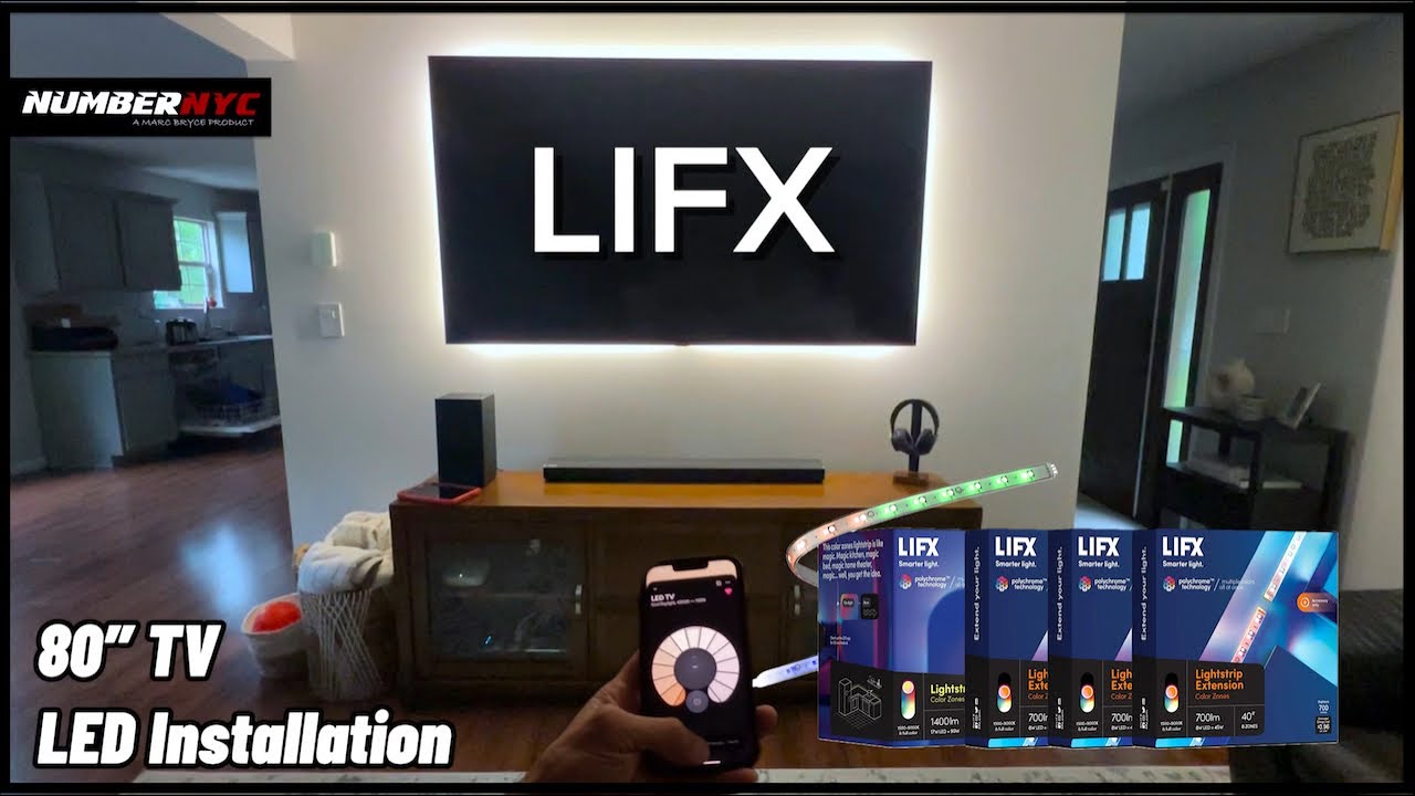 Installing LIFX SMART LED KIT & Lightstrip Extensions on my 80" TV
