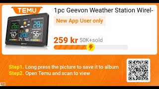 Geevon Weather Station Wireless Indoor Outdoor Thermometer,