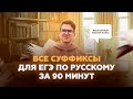 Все суффиксы для ЕГЭ по русскому языку x Презентация проекта «Мегазабег»