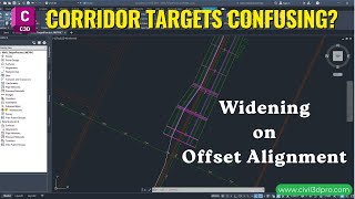 How to Set Corridor Targets for Road Widening in Civil 3d | Create Widening and Offset Alignment