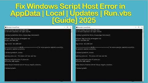 Fix Windows Script Host Error in AppData | Local | Updates | Run.vbs [Guide] 2025