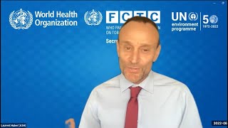 Laurent Huber at WHO, FCTC, UNEP Webinar for World No Tobacco Day