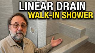 Start to finish Time lapse  Schluter  bathroom Kerdi-line linear drain Ditra heat large format tile.