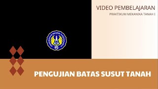 Praktikum Mekanika Tanah Pengujian Batas Susut Tanah