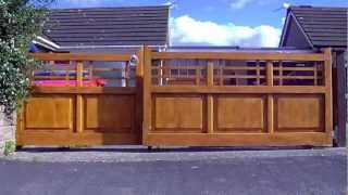 Bespoke hardwood panelled gates with gate closer by Gate Expectations by Inwood (Cymru) Ltd 1,080 views 11 years ago 48 seconds