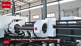 ACME 4 chuck ±45° bevel cut tube laser cutting machine CNC pipe laser cutter tube profile laser