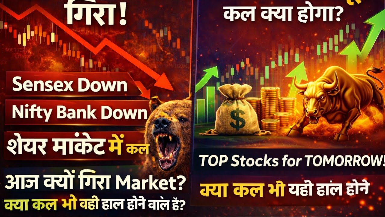 आज मार्केट क्यों गिरा? 😱 क्या कल भी यही हाल रहेगा? | Share Market Newsलगातार गिरावट|