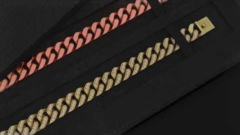 3D Cuban Bracelet With set stones - Made using Blender 3.83