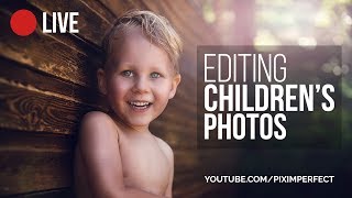 Retouching Children's Photos Complete Workflow in Photoshop | 🔴 LIVE Replay