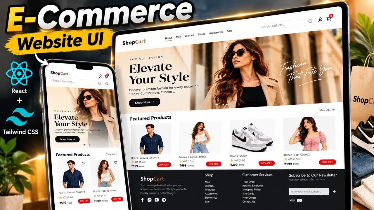 🔥 Premium E-Commerce Website UI Using React JS + Tailwind CSS | Full ...