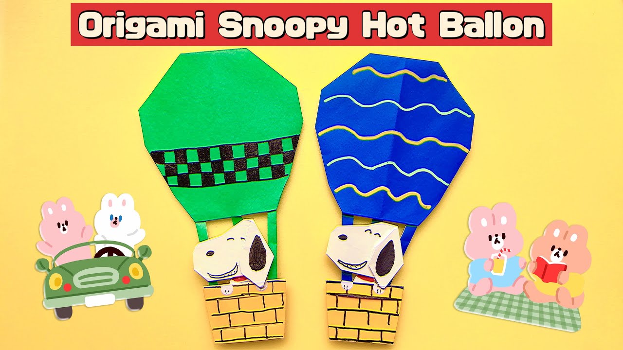 Ep 255 Origami Snoopy PEANUTS Hot Balloon พับกระดาษสนู๊ปปี้ดิสนี่ 折り紙