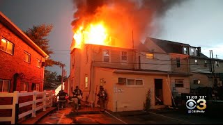 Fire Crews Battle Heavy Flames At Delaware County House Fire